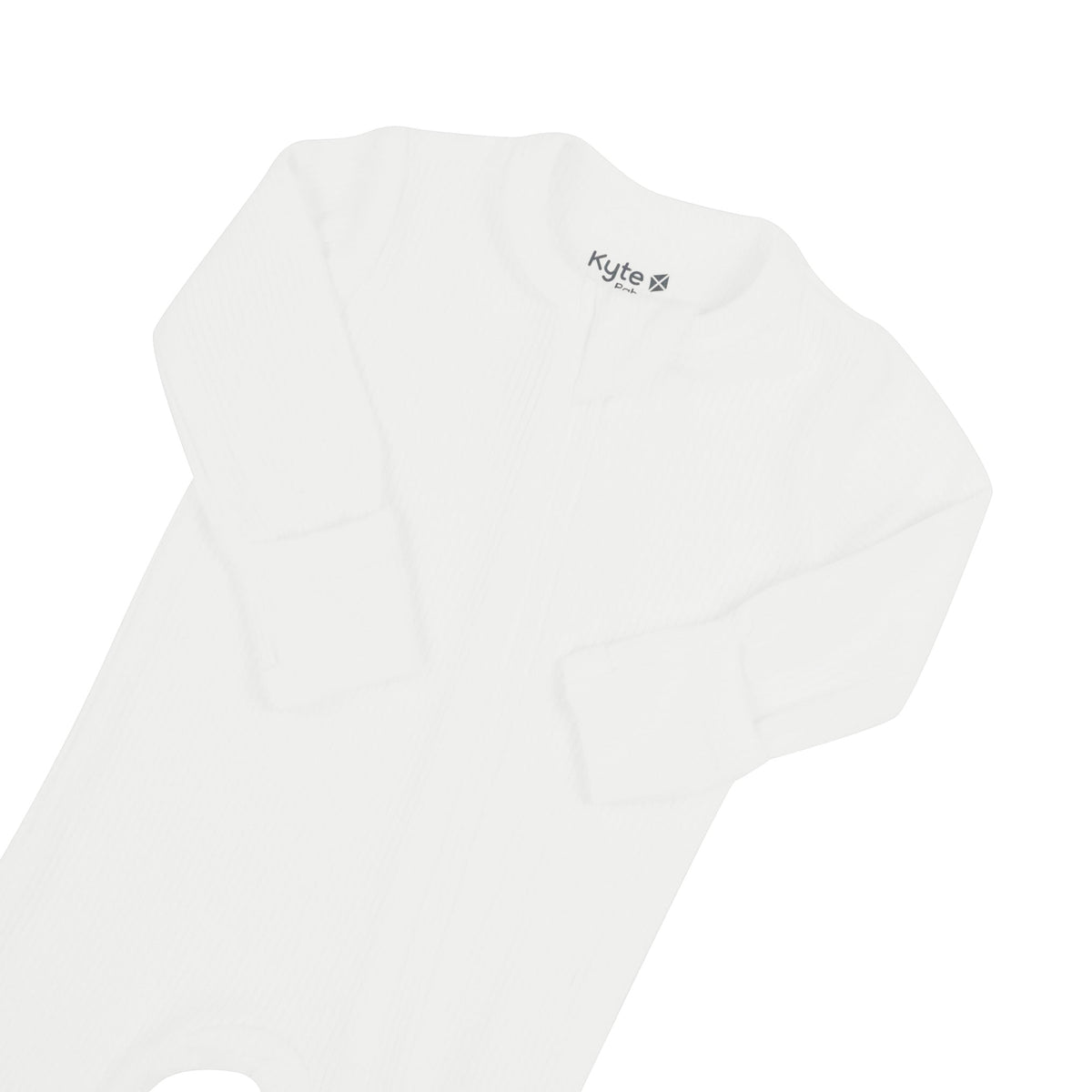 Ribbed Zipper Footie in Cloud