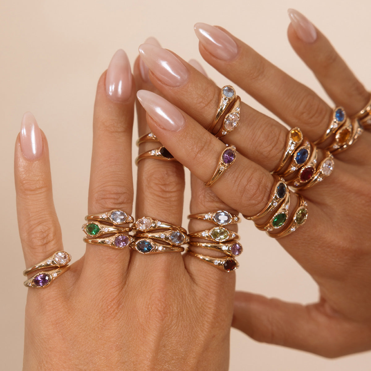 June Oval Birthstone Signet Ring