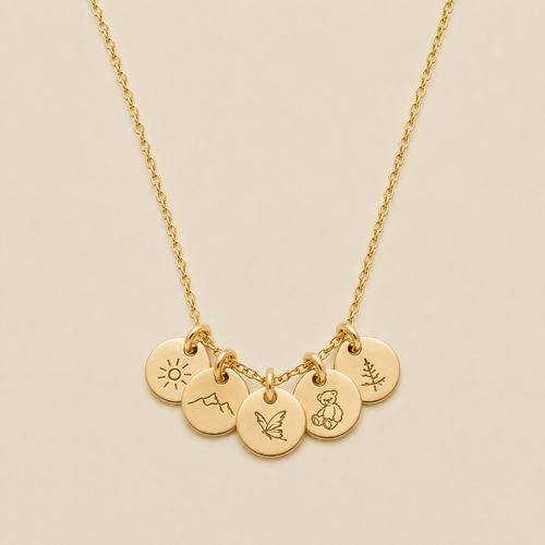 Evie Charm Stacker Disc Necklace