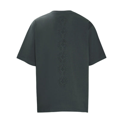Chrome Heart T Shirts Crowe Cross Print Short Sleeve T-Shirt Loose